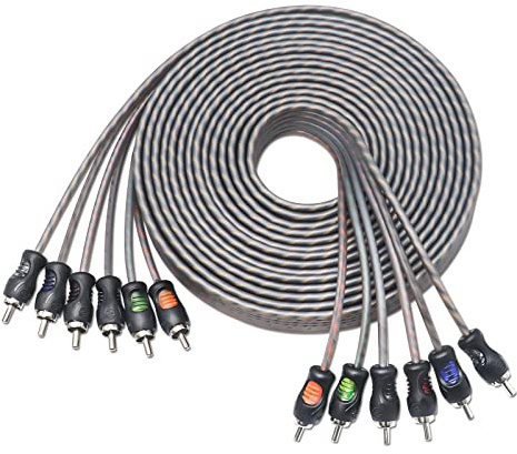 RECOIL RCI620 100% Oxygen Free Copper 20ft 6-Channel RCA Audio Cable, Twisted Pair with Noise Reduction