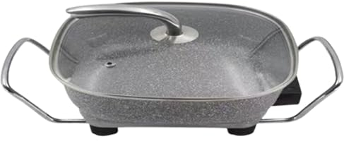 METTMANN ELECTRONICS - Sartén eléctrica con tapa - PIZZAPAN - 1500 vatios, revestimiento antiadherente, 6 litros