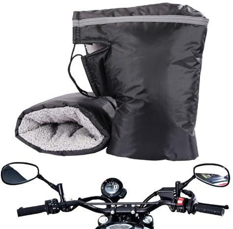 TAOLE Manchon Accessoires Velo | Velo Hiver Thermique | Universelle Polaire Gants De Guidon Hiver Impeméable Réfléchissant Mitaines pour VTT Vélo Electrique Trottinette ATV Motos Motoneiges