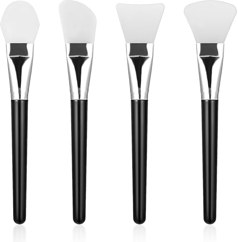 Gjinxi 4 Stück Silikon Gesichtsmasken Pinsel, Masken Pinsel Silikon Maskenpinsel Hautpflege Applikator Flexible Weiche Silikonpinsel für Hautpflege Gesichtsmasken Augenmasken Reinigungsmaske