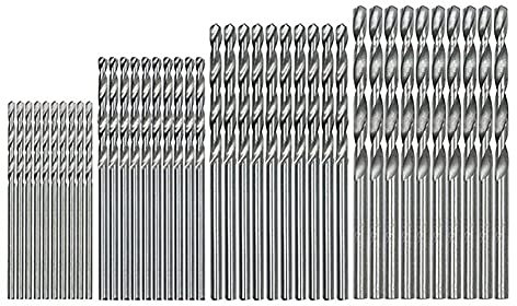 Tsudoku 40 Pezzi 0.5Mm-2.0Mm Mini Set di Punte per Trapano a Codolo Dritto Minuscole Mini Punte per Trapano a Piena Terra Punta Elicoidale HSS per Dil
