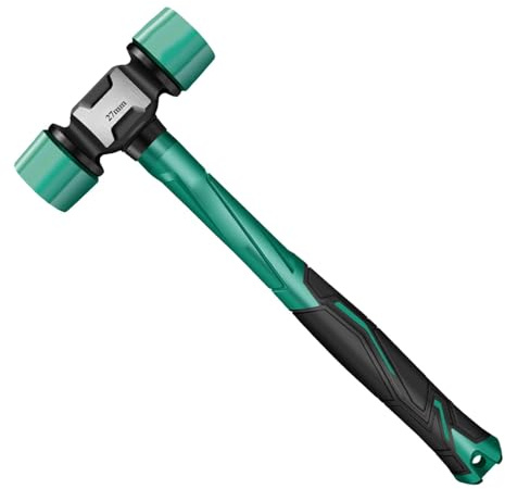 Ahuuen mazo de goma, mazo de martillo de goma | Mazo de martillo antideslizante - Cabezales de martillo de goma resistentes, mango ergonómico, mazos suaves portátiles de doble cara