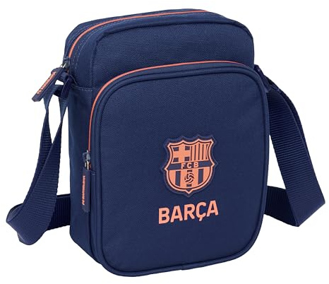 F.C.BARCELONA 2ª EQUIPACIÓN - Bandolera con Bolsillo Exterior, Maletín Portatodo, Bandolera, Cómoda y Versátil, Calidad y Resistencia, 16x6x22 cm