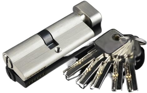 Bombin Cerradura Cilindro De Cerradura De 50 Mm, 55 Mm, 60 Mm, 5 Llaves, Cerradura Doble O Individual, Cerradura De Dormitorio De Latón con Núcleo Cerradura Antibumping(Single Open,60mm 30-30)