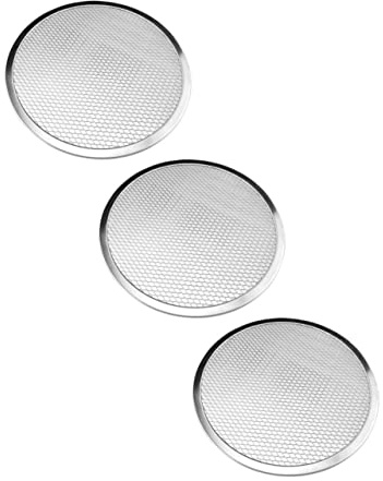 VALICLUD Lot De 3 Plaques à Pizza En Aluminium 20 Cm, Moule Perforé, Résistant à La Chaleur, Pour Four Et Cuisson Maison