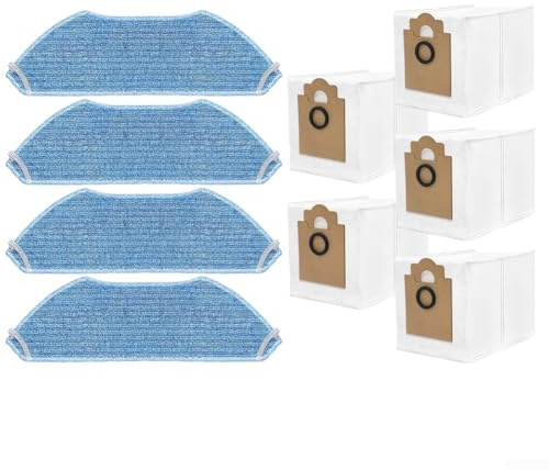 Kit de trapos y bolsas de polvo de repuesto, para robot aspirador Lefant M2 Pro M2S Pro, incluye 4 paños de fregona y 5 bolsas de polvo
