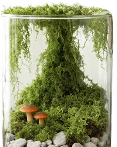 Finto muschio, 300 g, decorazione artificiale realistica, muschio per artigianato, per vasi, pareti, piante grasse, terrario, Natale all'aperto