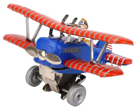 YUYTE Retro Vinduppdragbar Leksaksflygplan, Nostalgisk Gunga Järnleksak för