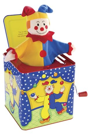 Schylling Jester Jack in the Box - Classic Children's Musical Toy - Colorful and Durable Tin Box with Silly Jester Plush - Age 18 months and Up