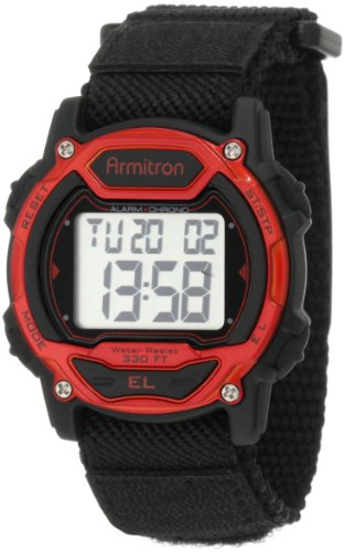 Armitron Sport Unisex Digital Chronograph Nylon Strap Watch, 45/7004 Red