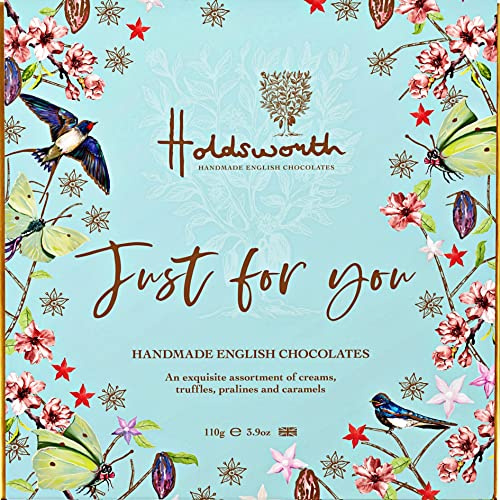 Holdsworth Chocolates Gift Box - 'Just For You' Chocolate Selection Box with Handmade Truffles & Assorted Milk, Dark & White Chocolates - Occasions 110g Valentines Gifts for Her & Him