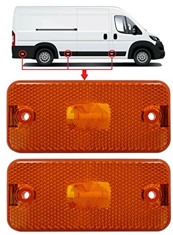 BIAREN 2x Side Marker Indicator Lamp Light Lens Amber For Peugeot Boxer Citroen Relay Fiat Ducato Iveco Daily 2006 Onwards 6303A1 1356794080 71749250