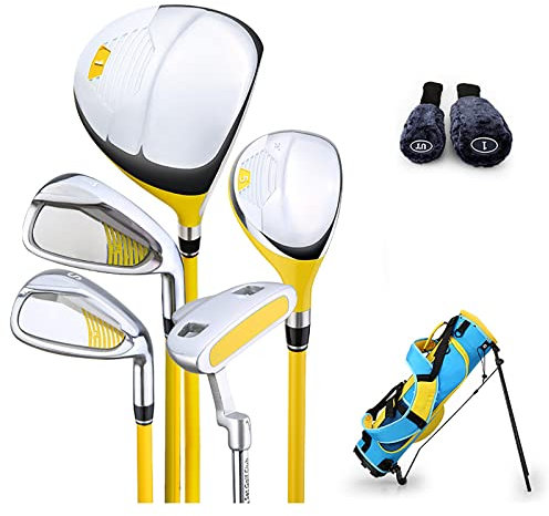 MOLVUS Komplettes Junior-Golfschläger-Set für Kinder für die rechte Hand, Kinder-Golf-Set, inklusive Golf-Standbag, ideal für Kinder, Jungen, Mädchen (Alter 3–12)
