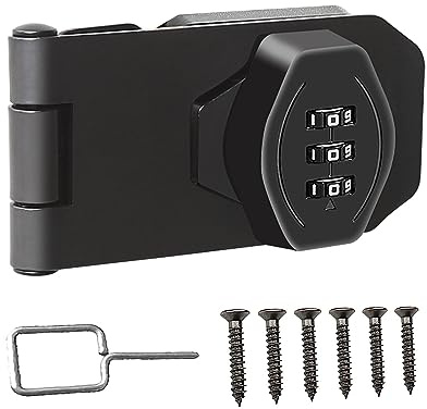 Cyrmiug Schlüsselloses Überfallschloss, 3-stelliges Zahlenschloss, Drehknauf, Schrank-Kombinationsschloss, Tür-Sicherheitsschieberschloss für kleine Türen, Schränke, Scheunentür, Badezimmer,