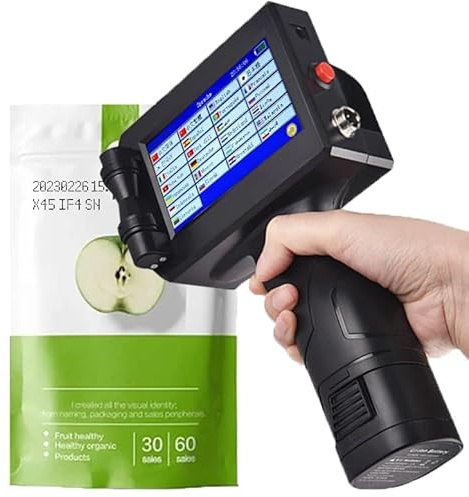 VACSAX Stampante a Getto D'inchiostro Portatile Ad Asciugatura Rapida, Stampante a Getto D'inchiostro Portatile, Touch Screen Da 4,3 Pollici, Per Data Di Scadenza, Codice a Barre