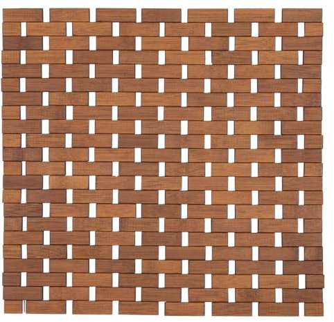 Tendance - Caillebotis Bambou antiderapant 45x45 cm - Marron