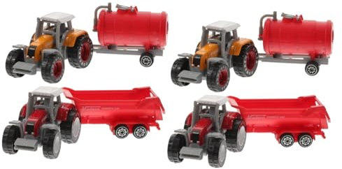 ifundom 4 Bauernhofwagen Spielzeug Spielzeug LKW-Spielzeug Aus Kunststoff LKW-traktorspielzeug Für Kleinkinder Technisches Spielzeugauto - -Spielzeug Plastik