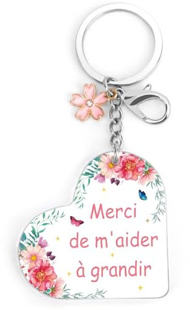 Cadeau Maitresse Noel Acrylique Porte Clef Cadeau Merci De M'avoir Aidé à Grandir Creche Cadeaux Atsem Maitre Nounou Professeur Maîtresse Anniversaire Noël D'école Retraite Fin D'année Remerciement
