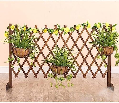 Panneau de clôture décoratif de jardin en bois - Treillage extérieur télescopique - Grille de protection élégante pour aménagement paysager et bordures de jardin