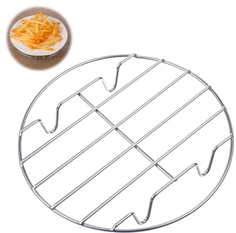 XLIUAX Round Steamer Rack, 7 Inch/18cm Stainless Steel Steaming Rack Steamer Plate for Pressure Cooker Air Fryer Pot Cooking Cooling Steaming Baking Roasting