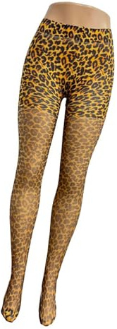 Elnwnnkc Medias transpirables de alta elasticidad prácticas con patrón de leopardo para mujer, adecuadas para ocasiones casuales o de graduación, medias elásticas de nailon, color, extra large size