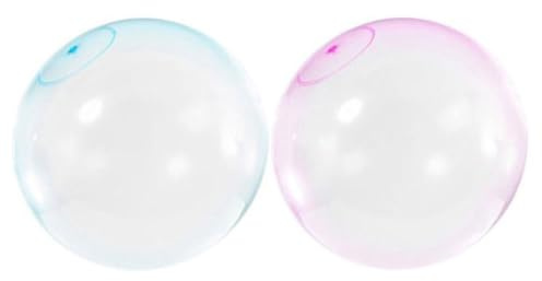 2 stycken bubbelbollar, 80 cm vattenboll stor transparent hoppballong, TPR-jätteuppblåsbara vattenbollar för vuxna, strandboll, vattenbubbelboll för strandboll, party, trädgård, utomhus