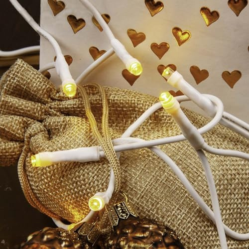 Hellum LED mini luci da fata per interni, 20 mini luci LED, lunghezza illuminata 285 cm, con spina, cavo bianco, per albero di Natale 563986