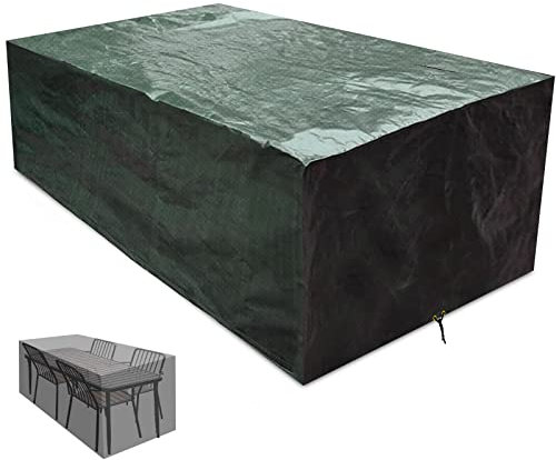 RICHIE Garden Furniture Covers - Waterproof Patio Table Covers, Durable Polyethylene, 193x136x88cm