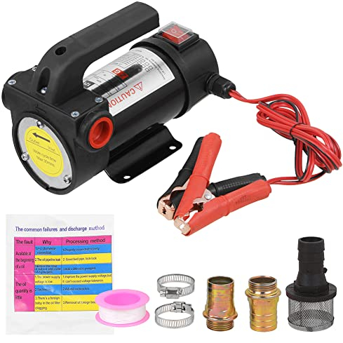 Oil Diesel Transfer Pump, DC12V 260W Electric Fuel Transfer Pump, Portable Oil Extractor Pump for Tractor Caravan Truck with Spare Fan Blades, Sealing Rubber Rings, Fixing Screws ect