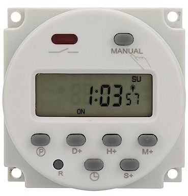 Programmierbarer Digitaler Zeitschaltuhr für 7 Tage, Hochgenaues Automatisches EIN-/Ausschalten, Bereich von 1 S Bis 168 H, Geeignet für Straßenlaternen, Neonlichter, (12 VDC)