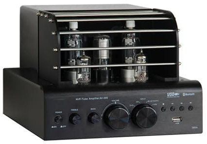 THYXGS Amplificatore a Valvole, Amplificatore Stereo, Supporta Bluetooth HiFi 4.2 E USB, 6P13P*2 con WY2P E 6N1*2, 2x35W RMS, Filtraggio Induttore CLC, per Home Theater/Altoparlanti Stereo