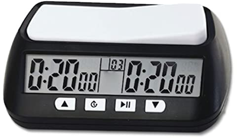 Chess Clock Digital Countdown Battery Powered Multi-mode Memory Function Timer Shockproof Pad Electronic Clocks for Chess Weiqi Chinese, No Battery Clock