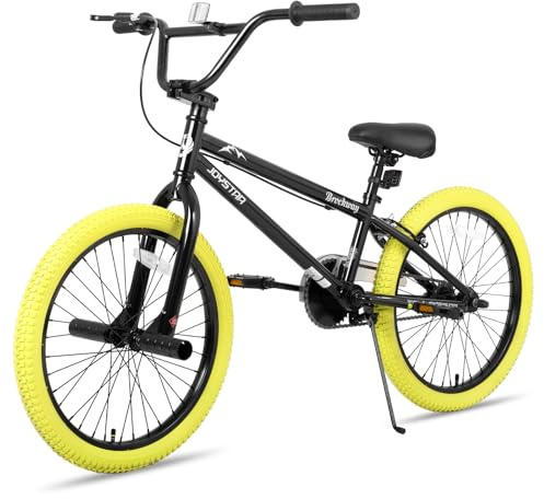 JOYSTAR Gemsbok Bicicletta BMX freestyle da 20 pollici per bambini dai 7 agli 11 anni, biciclette da 20 pollici per bambini, gialla