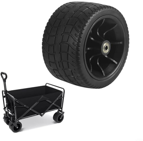 Neumático de rueda de 6 pulgadas para carrito de jardín, uso al aire libre con rodamientos dobles, material de poliuretano para un rendimiento duradero