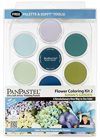 PanPastel Artist Pastels by GOLDEN, Flower Coloring 2 - Susan Tierney Cockburn Set, 7 Color, Professional Artist Pastels, Unique Pan Format (cake-like)