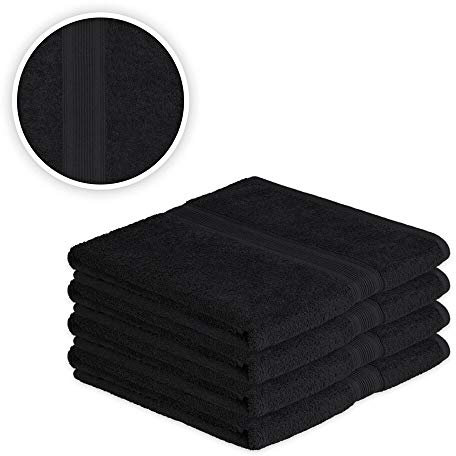 EXKLUSIV HEIMTEXTIL Handtuch Spar Set Baumwolle 500 g/m² Schwarz 4 x Badetuch 100 x 150 cm