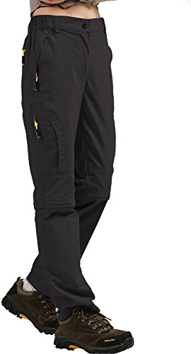 Jessie Kidden Walking Trousers Women Cargo Pants Waterproof Summer Lightweight Quick Dry Convertible Stretch Outdoor Casual UPF 50 Running Cycling Zip Off Capri #6601F-Black -38 (US 18)