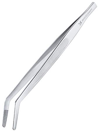 MSY BIGSUNNY Pinzette da cucina in acciaio inox con punta curva (1, 15,7 cm)