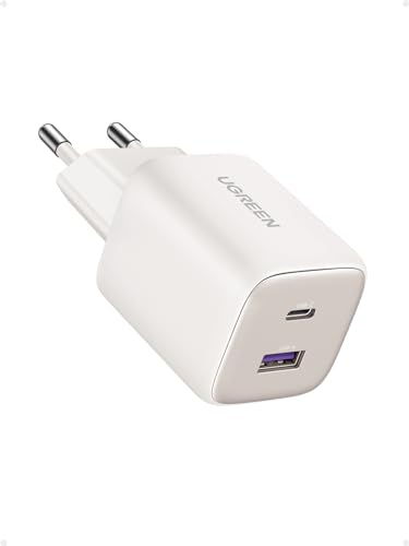 UGREEN Nexode Cargador USB C GAN de 35W, Enchufe Type A de 22,5W Compatible con Galaxy S24/S23/S22/S21, Pixel 8 7 6 6a, iPhone 16/15/14/13, iPad Pro/Air/Mini, MacBook M3 Azul
