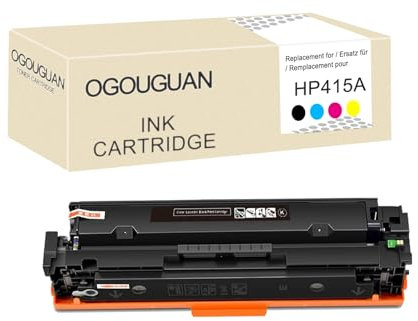 OGOUGUAN Kompatibel mit HP 415A 415X Toner Color Laserjet Pro MFP M479fdw Toner M479fnw M479fdn M479dw M454dn M454dw M479 W2030A W2030X W2031A W2032A W2033A (1 Schwarz)