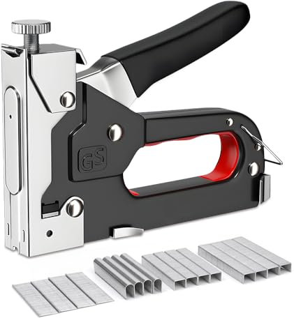 Wzhtuzi Tacker für Holz, Handtackerpistole, handtacker für holz mit klammernleistungsstarker Holztacker mit Klammerentferner, regulierbarer Schusskraft ideal für Tischlerei und DIY-Enthusiasten.