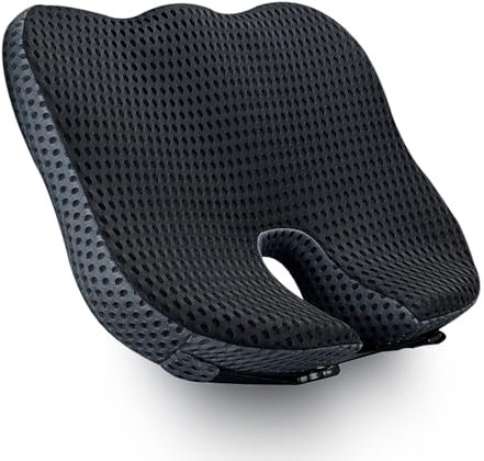 FOUNDCOOL Memory Foam Car Cushion for Driving Seat, Wedge Adult Booster Car Seat Cushion for Driver, Coccyx Pain Tailbone Pressure Relief Office Chair Wheelchair Breathable Support Pad