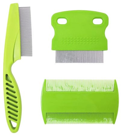 Läusekamm, 3 Stück Flohkamm, Läuse Kamm, Metall Zähne Läusekamm, Plastik Doppelseitig Nissenkamm