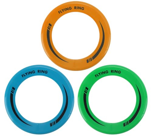 Enwye 3 st/set 24,5 cm PP rund mjuk frisbee, ihålig bricka, för utomhusspel, strandspel, sport, strandpool, campingaktiviteter (gul, grön, blå)