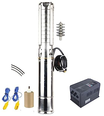 Pompa solare per laghetto, Pompe sommergibili solari for pozzi profondi da 4 pollici 10HP, modello di controller MPPT for pompa ad acqua solare inossidabile (4EPSC25/168-D380/7500)