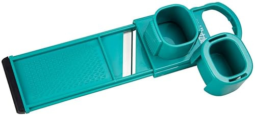 Hutzler Mini-Mandoline Garlic Slicer/Shredder, Turquoise