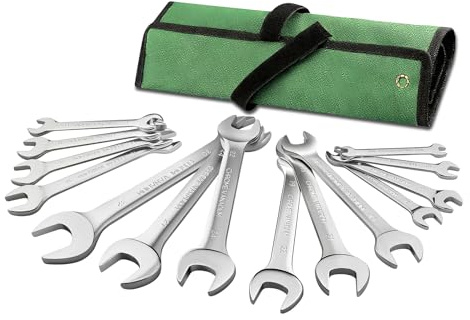 NZNSML 14 Pcs Thin Spanner Set Double Open End Wrench Flat Spanner Set