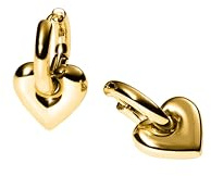 Purelei Heart Hoops – Impermeabile | Orecchini a cerchio con ciondolo a forma di cuore staccabile | acciaio inossidabile & placcatura in oro 14 K/18 carati | Orecchini versatili come simbolo di