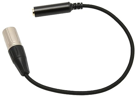 Tomantery Câble Adaptateur XLR Mâle vers 6,35 Mm Femelle avec Connexion équilibrée pour Microphones, équipement D'enregistrement, Nylon Noir, 0,98 Pied, 1 Paquet, adapté aux Studios D'enregistrement