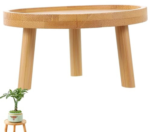 YANJIY Support De Plantes Petit, Supports De Pots De Fleurs, Tabouret De Fleur Rond, Tabouret En Bois Pour Fleurs, Pour Intérieur Extérieur Balcon(18 x 11,5 cm)